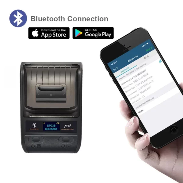 Portable Thermal BT Mini Mobile Android IOS 58mm Pocket Receipt Label Sticker Printer DP23