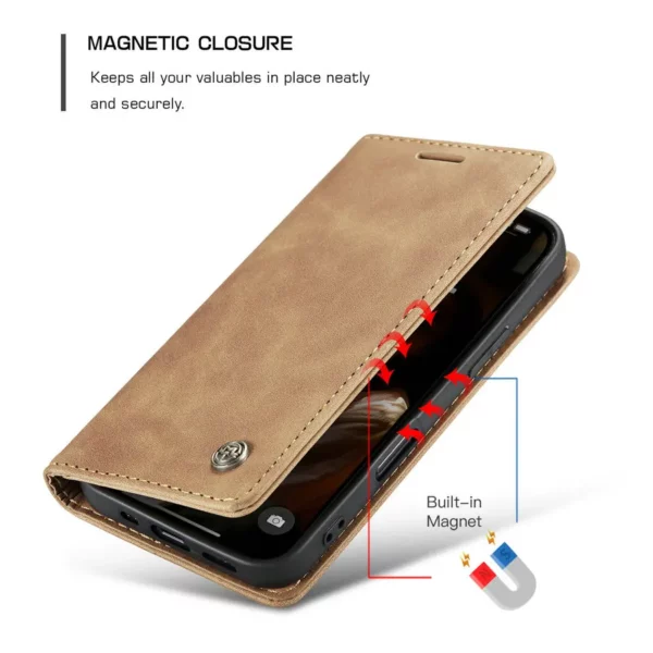 Coque de téléphone rétro CaseMe pour iPhone 16 Pro Max 15 14 13 12, étui portefeuille à rabat, accessoires pour téléphone portable pour iPhone 16 15 Pro Max – Image 3
