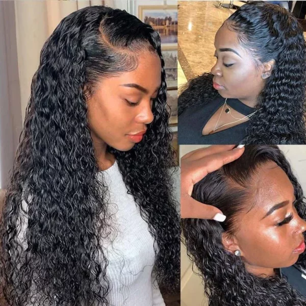 Perruques de cheveux humains crépus bouclés bon marché, perruques de cheveux humains avec dentelle frontale, cheveux vierges vietnamiens, perruques de cheveux humains avec dentelle frontale HD sans colle pour femmes noires – Image 3