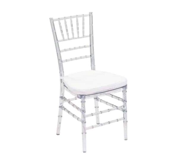 Chaise Tiffany transparente avec coussin