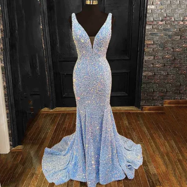 Robe de soirée à sequins sirène à col en V personnalisée, bretelles spaghetti, robes de cocktail de mariage, robe de Rhlongue en fibre, sexy et élégante